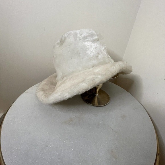 Vintage 50s 60s White Fur Bucket Hat Winter Women’s S/M Winter main image 4